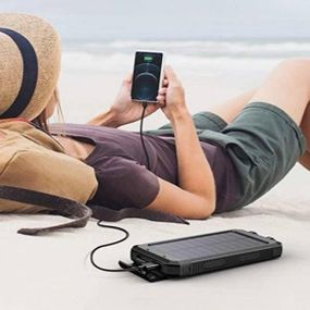 Power bank 50000mAh з компасом та на сонячній батареї Чорний