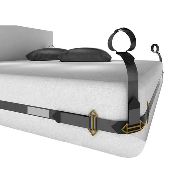 Фиксаторы рук и ног для кровати LOCKINK BDSM Adjustable Bed Restraint Kit Черный | Зображення 6