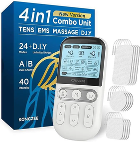 ЕМС-массажёр Аппарат для электростимуляции мышц Kongzee 4 в 1 Tens&Muscle Stimulator AS9026 импульсный ,красный
