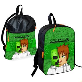 Школьный рюкзак детский Minecraft + Сумка для обуви спортивной формы рюкзак-мешок  для мальчика (01717)