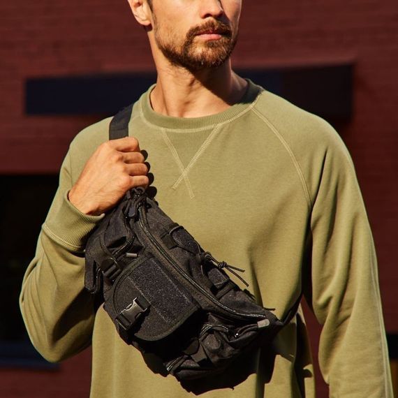 Нагрудна сумка тактична | Чорна чоловіча сумка нагрудна тактична | KA-782 Сумка ЗСУ | Зображення 9