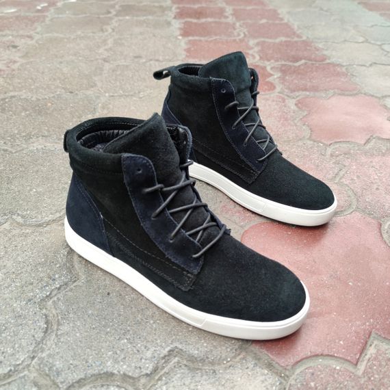 Черные ботинки с синими вставками 40 41 42 размер