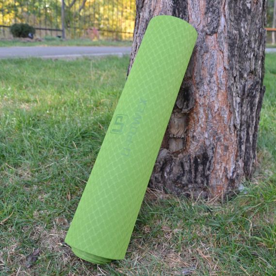 Килимок для йоги та фітнесу U-POWEX TPE Yoga mat Green/Black (183х61х0.6) | Зображення 4
