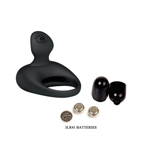 Эрекционное кольцо - Pretty Love Stimulating Tonguo Penis Ring Black sexstyle | Зображення 7