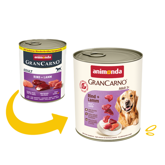 Корм вологий GranCarno Adult Beef Lamb для дорослих собак з яловичиною і ягнятиною 800 г | Зображення 1
