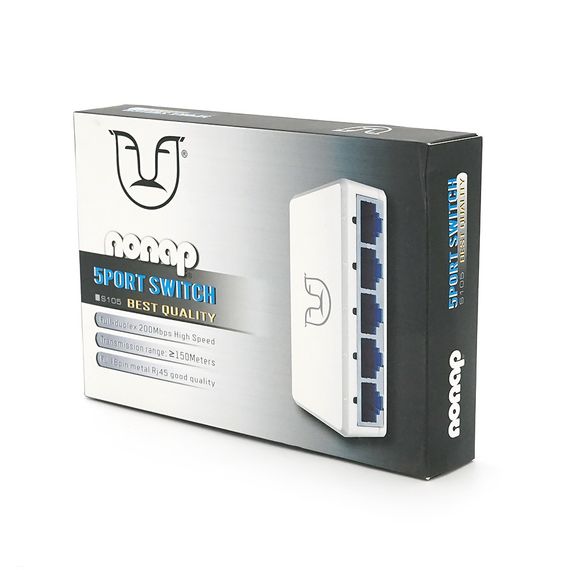 Комутатор ALFA S105 5 портів Ethernet 10/100 Мбіт/сек, BOX Q120 | Зображення 1