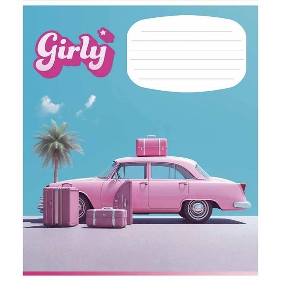 Тетрадь ученическая "Girly" Школьник 012-3330L-2 в линию, 12 листов