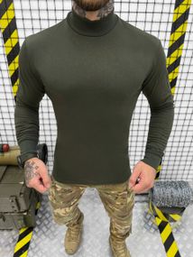 Гольф флисовый мужской теплый хакки олива 54