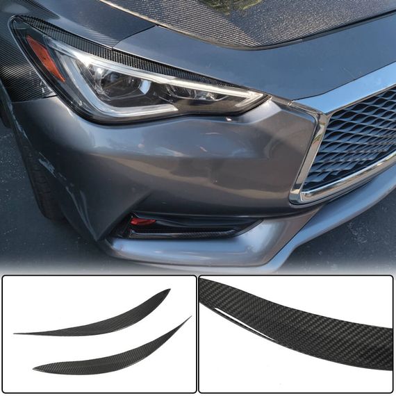 Реснички на фары (для Q60 2016-2022, Карбон) для Infiniti Q50/Q60 | Зображення 1