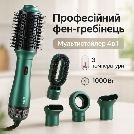 Потужний фен для швидкого укладання волосся VGR, Фен з насадкою для прикореневого об'єму IM-74