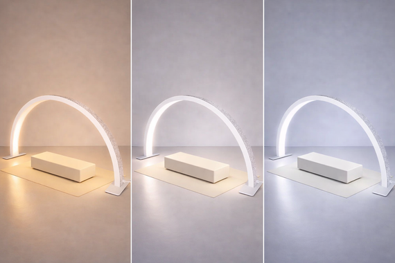 Настольная LED лампа F-686 для салона красоты 47×4.5×30 см. Лампа для маникюра и nail-мастеров. От сети 220V | Зображення 3