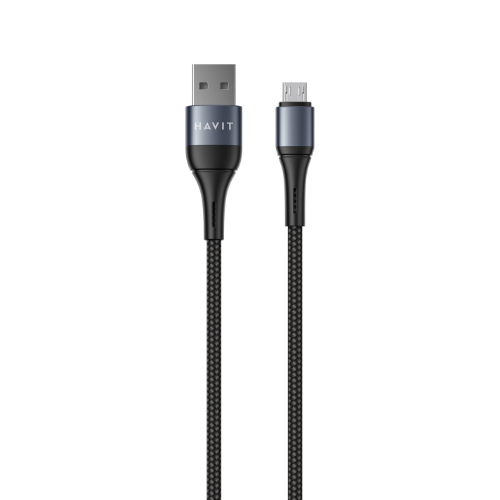 Кабель HAVIT HV-CB649C USB - Micro USB 2.1A Black 1m (6/120)