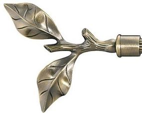 Наконечник на карниз кований 19 мм Лист Троянди (Польща)