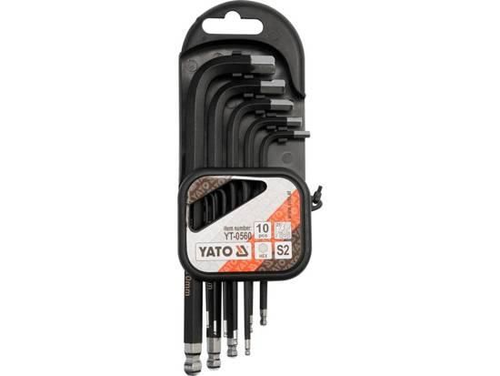 Набор ключи шестигранники угловые шар 10 штук YATO YT-0560