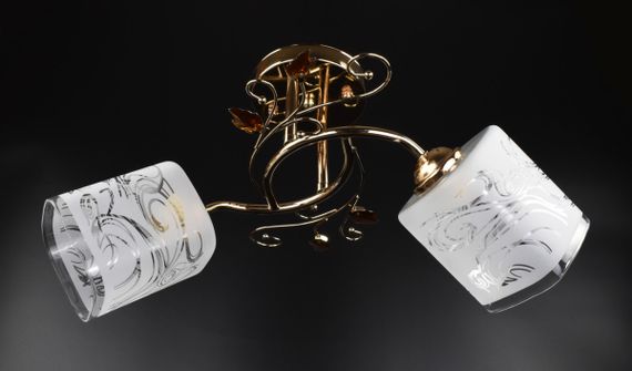 Люстра стельова на 2 лампочки 25442 Золото 21х32х48 см. | Зображення 1