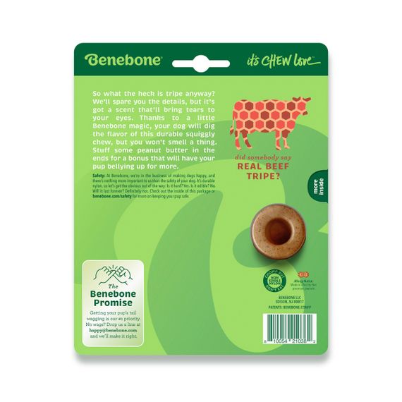 Іграшка для собак зі смаком яловичини Benebone Tripe Bone Beef, 11.5 см | Зображення 1
