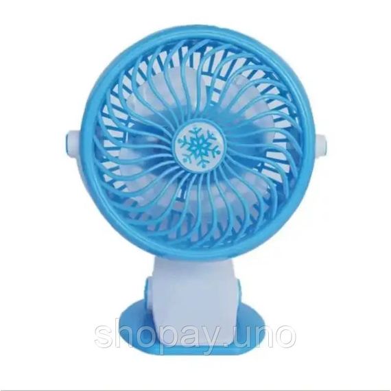 Вентилятор Мини USB с прищепкой Mini fan LY-582 • Портативный настольный вентилятор с аккумулятором и креплением | Зображення 5