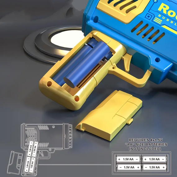 Дитячий пістолет для мильних бульбашок із підсвіткою, мильний пістолет для видування мильних бульбашок | Зображення 5