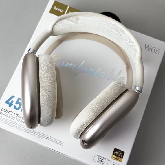 Бездротові навушники Hoco Pro Max W65 (Бежевий) | Зображення 4