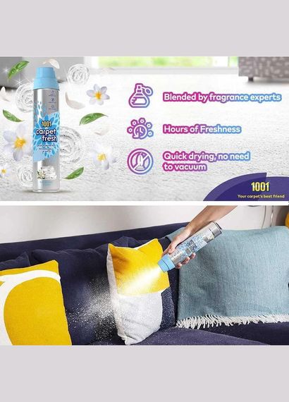 Піна для нейтралізації запахів для килимів та оббивки 1001 Carpet Fresh Soft Jasmine & Linen 300мл | Зображення 1