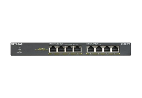 Коммутатор NETGEAR GS308PP 8xGE PoE+, неуправляемый (GS308PP-100EUS)