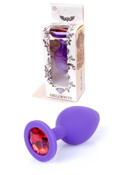 Анальна пробка -Jewellery Purple Silikon PLUG MediumRed Diamond Sex Aura