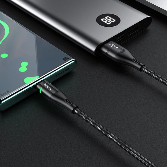 Дата кабель Hoco U93 "Shadow" Type-C (1.2 m) Чорний | Зображення 5