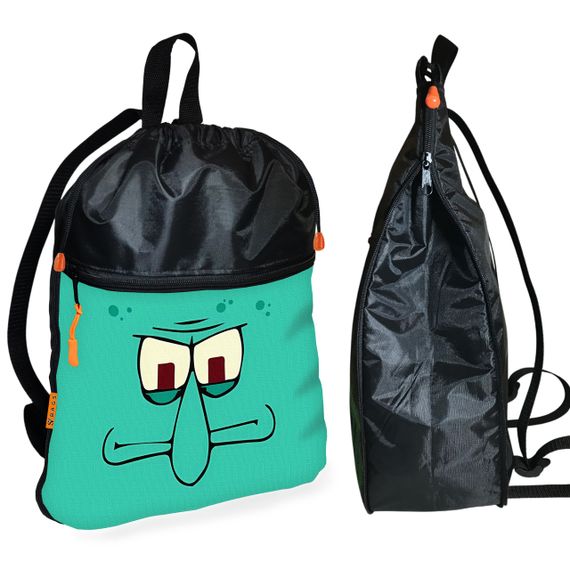 Рюкзак-мешок для обуви,спортивной формы Губка Боб детская сумка для сменки с расширителем (01230)