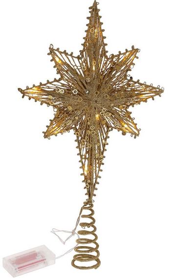 Верхівка для ялинки "Зірочка" 40x20см з LED-підсвічуванням, золотого кольору КОПІЯ