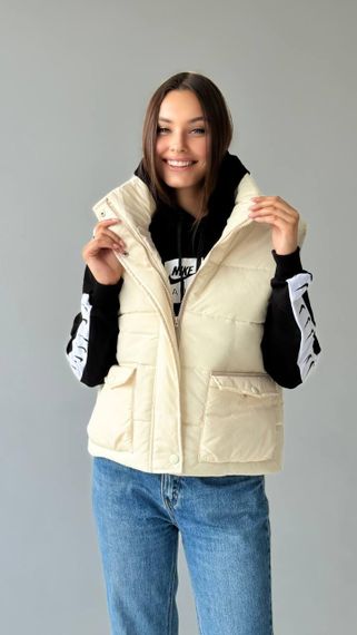 Жіноча жилетка молочна | Зображення 1