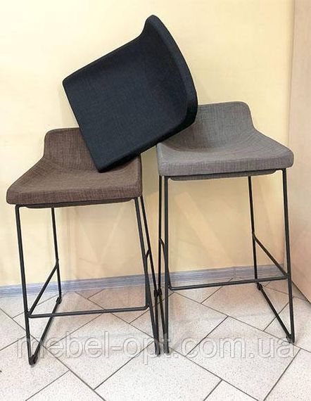 Стул барный Comfy (Комфи) Concepto мягкий серый, ткань рогожка | Зображення 8