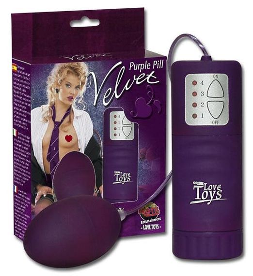 Віброяйце Velvet фіолетове sexstyle