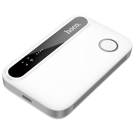 Портативный модем WiFi роутер Hoco HI41 150Mbps (Micro SIM) 2100 mAh White | Зображення 3