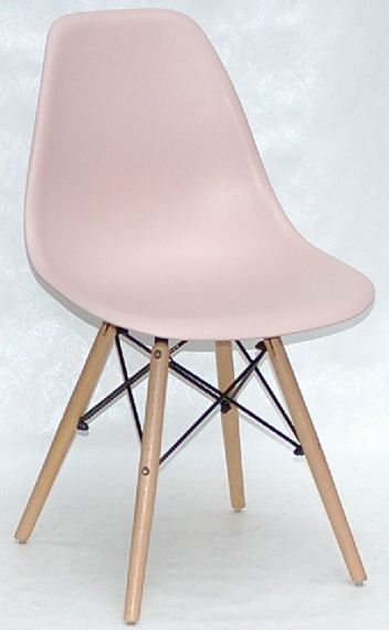 Стул обеденный пластиковый на буковых ножках Nik N Eames DSW, цвет сиденья Розовый 63 | Зображення 6