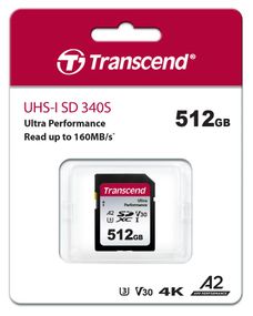 Карта пам'яті Transcend SD 512GB C10 UHS-I U3 A2 R160/W90MB/s 4K (TS512GSDC340S)