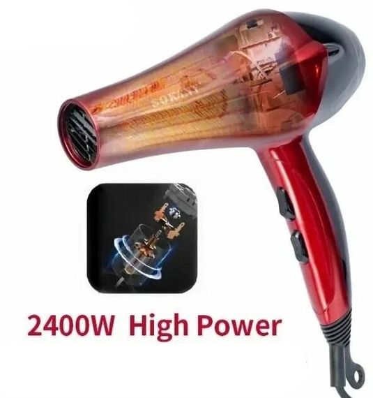 Фен для укладання волосся з концентратором XPRO SK-2211 червоний (41611-SK-2211_213) | Зображення 3