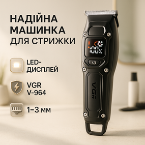 Тример для стрижки волосся потужний VGR, Професійна машинка для гоління голови Тример скронь WC-13