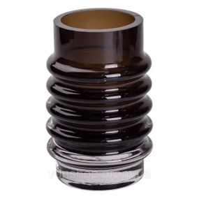 Ваза стеклянная декоративная 18 см в скандинавском стиле для цветов и интерьера 900 мл Черная HP-10-22