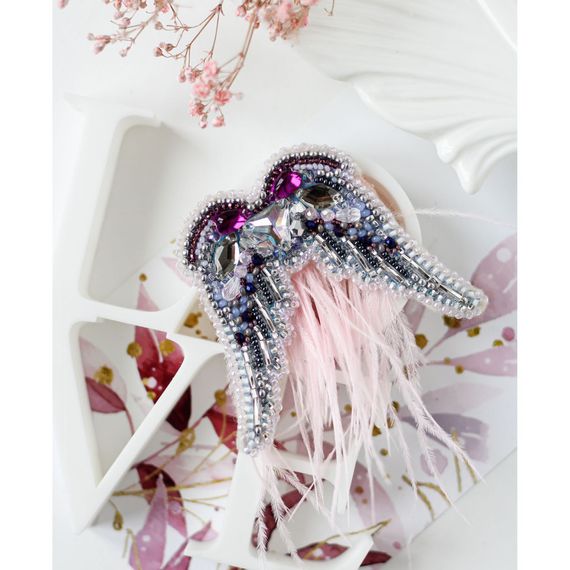 Набор для вышивки бисером украшения "Окрыляй" AD-202 на натуральном холсте | Зображення 1