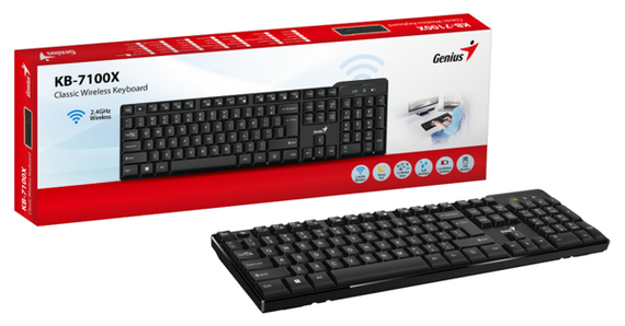 Клавіатура Genius KB-7100X USB, Black, UKR | Зображення 3