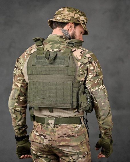 Плитоноска SINGLE SWORD олива 4 точки швидкого скидання | Зображення 6