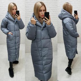 Пуховік арт. А-500, темно сірий