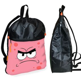 Рюкзак-мешок для обуви,спортивной формы Губка Боб детская сумка для сменки с расширителем (01228)