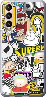 Чехол на Samsung Galaxy S21 Popular logos из пластика FCh_095449