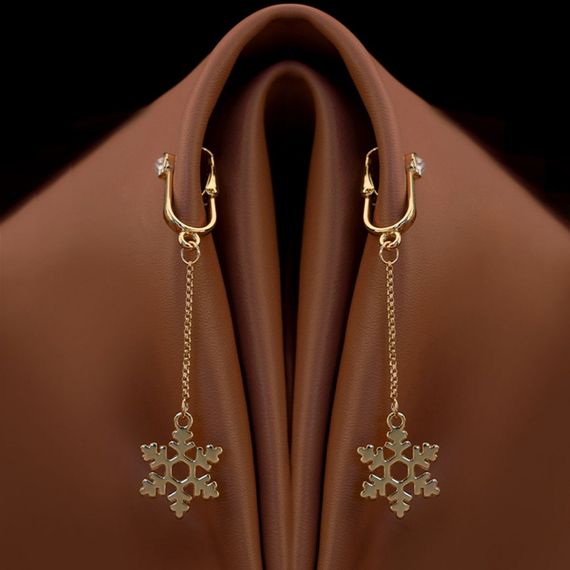 Прикраси для клітора та статевих губ non-pierced clitoral jewelry dangle with snowflake UPKO Sex Aura