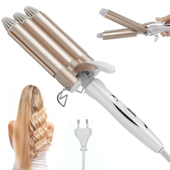 Потрійна плойка хвиля для волосся Geemy GM 1988 / Стайлер для завивки локонів