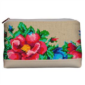Косметичка дорожня жіноча Lovely Цветы для вышивки 26x15x8 см