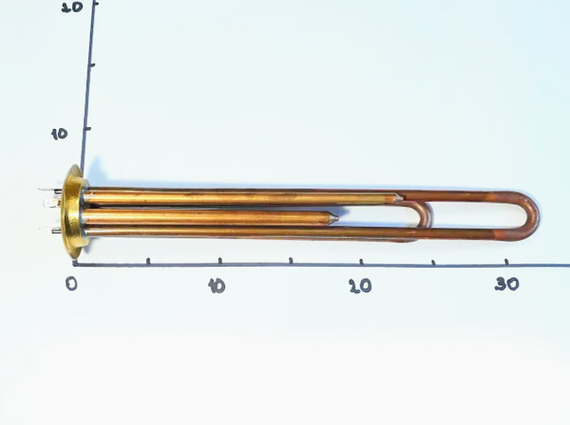 Тэн 2000w для бойлера Thermex (Термекс) на фланце D63 с местом под анод м4 медный Thermowatt (Италия) | Зображення 1