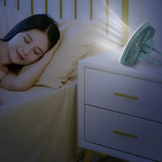 Портативний вентилятор акумуляторний із кільцевою лампою Breeze Silent Fan бездротовий, 3 режими, регулювання | Зображення 3