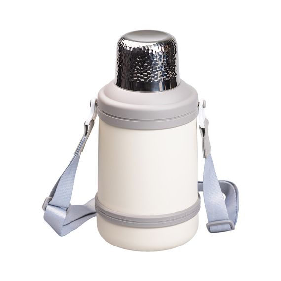 Термос Vacuum Cup 1.5 літра з ремінцем і складною ручкою білий HP-14-21W | Зображення 2